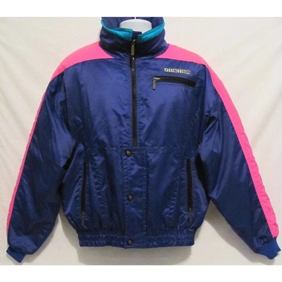 Vintage Slalom Purple Hot Pink Ski Snowboarding Jacket Coat Mens Large L Made US